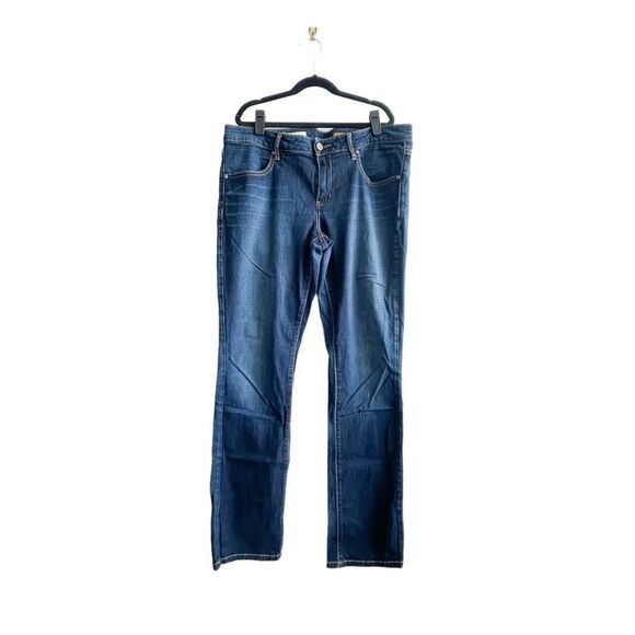 Pilcro & The Letterpress Jeans Low-Rise Straight Blue Denim Womens 30 Whiskering - Picture 1 of 12